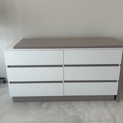 Extendable Drawer Table White/Gray