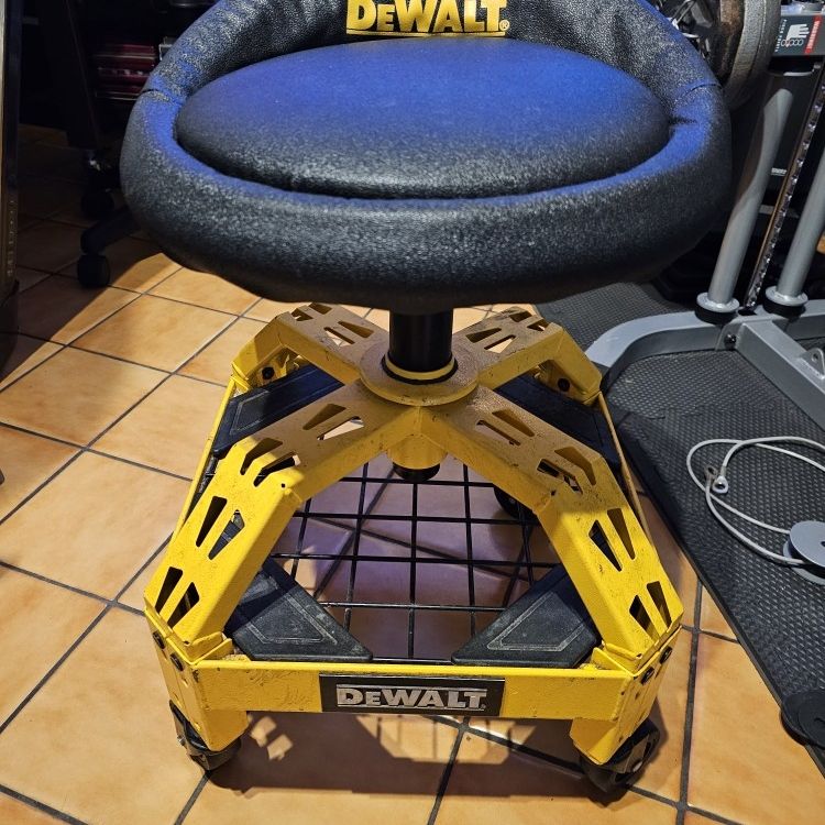 Dewalt Metal Heavy Duty Mechanic Adjustable Height Rolling On Wheels Mobile Garage Shop Stool Seat Chair for Sale in Monterey Park CA OfferUp