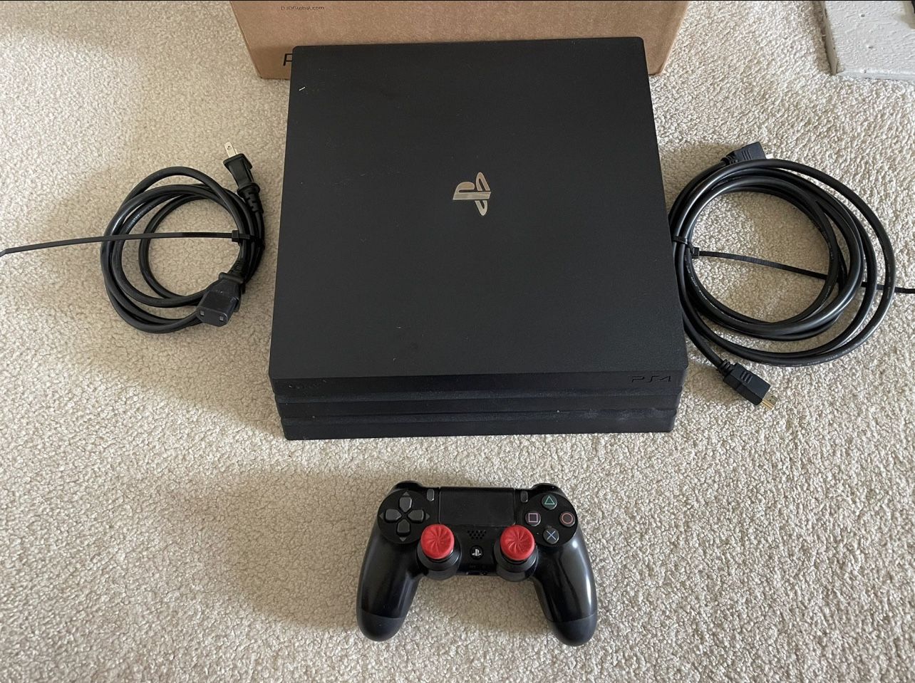 Sony PlayStation 4 PS4 Pro 1TB Console Bundle Controller Cords Game - Tested