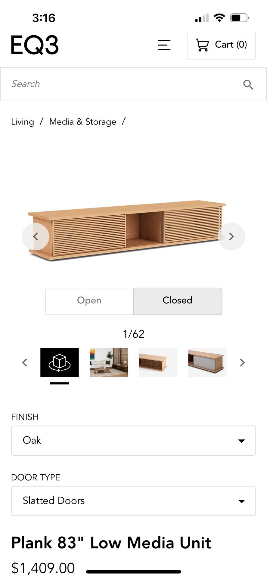 EQ3 Plank Low Media Console