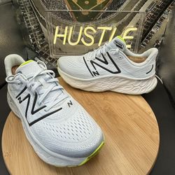 New Balance Fresh Foam X More v4 Running Shoes Womens 9 (B) Ice Blue Volt