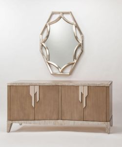 Beautiful Hand-Painted Cabinet – Warm Oak & Silver Wash Finish – On Special Now!