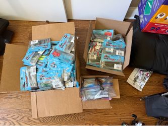 Z man soft plastics, jigs, assorted hard baits