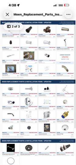 Moen Replacement Parts Lot – Various Items