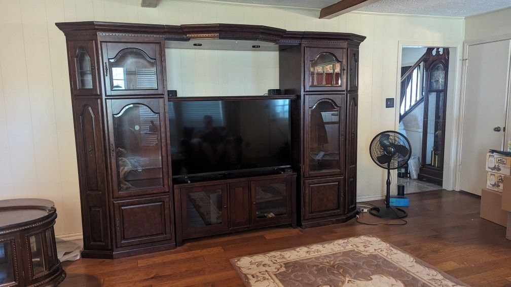 Solid Wood Entertainment Center 