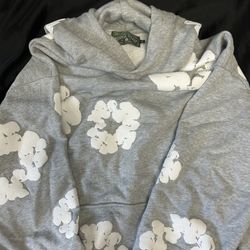 Gray denim tears hoodie size small new