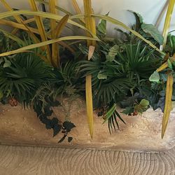 Large Ceramic Pot With Silk Plants