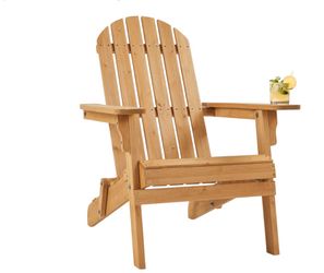 2-piece Wood Folding Adirondack Chair, Brown new