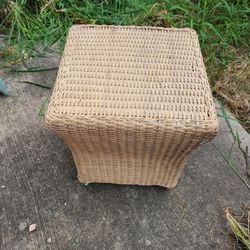Basket Weaved Side Table