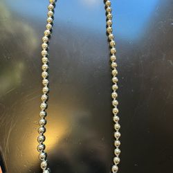 Silver 36 Inch Beaded Necklace