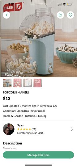 Popcorn Maker $5