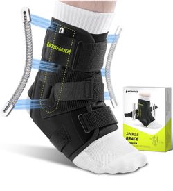 Ankle Brace for Sprained Ankle, Stronger Support Ultra Lightweight Dual Side Stabilizer Spring, Adjustable, Breathable & Comfortable for Injury Recove