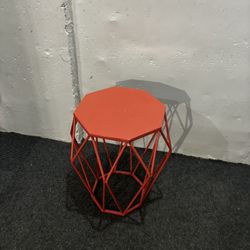 Metal Side Table-plant Holder- Or Can Be Turned Around And Used As Basket