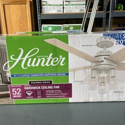 52 inch Hunter Hardwick with LED Light Ceiling Fan (Brand New & Sealed)