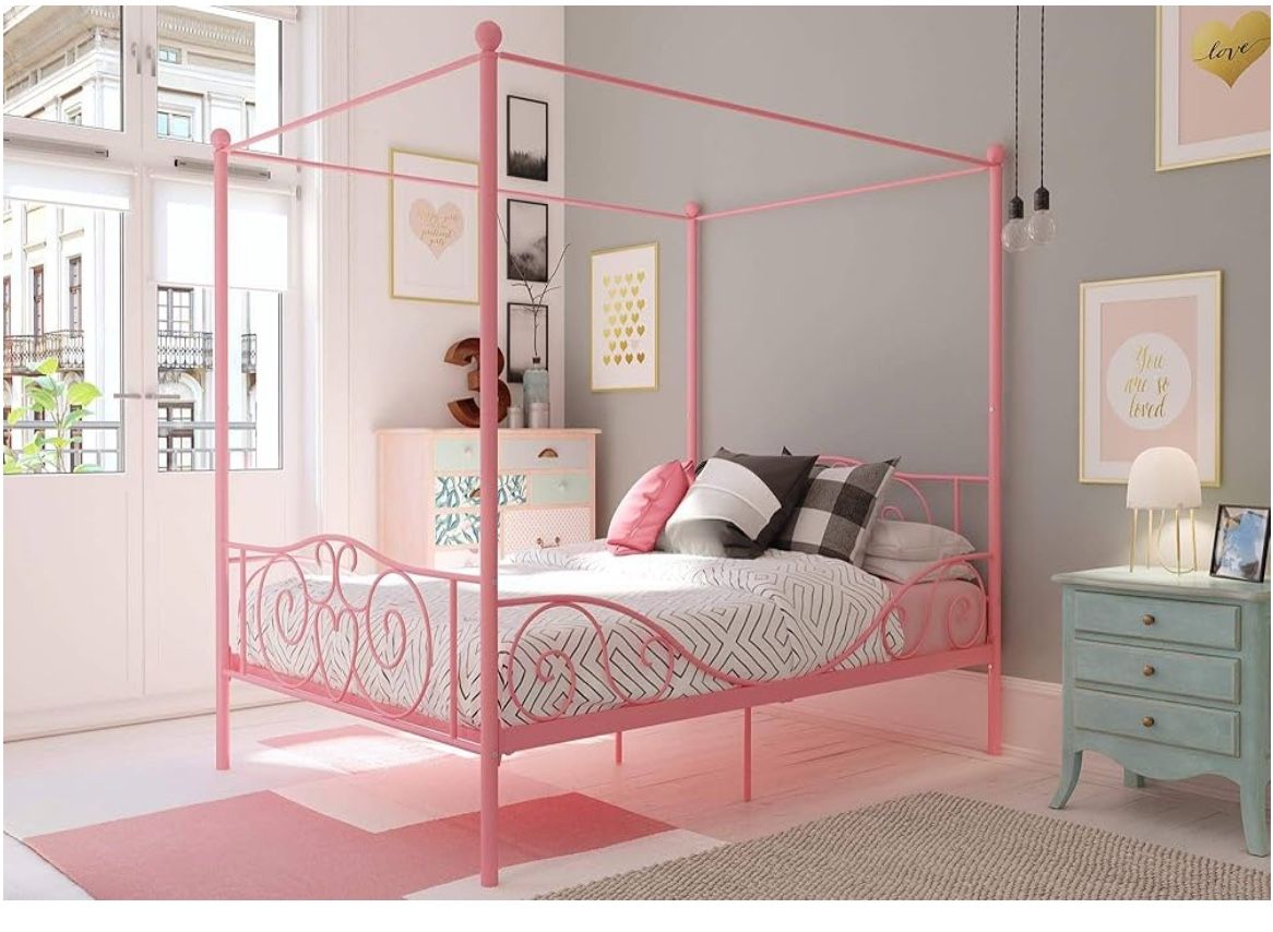Twin Bed Frame Pink With Mattress