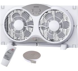 Window Fan, 2026 Updated Quiet Window Exhaust Fan. Reversible Airflow, 9" Blades, Full Remote Control, 3 Functions 3 Speeds. Adjustable Width 23.8"-37