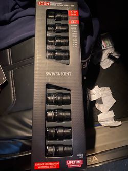 ICON 3/8" Drive Metric Impact Swivel Socket Set 10pc