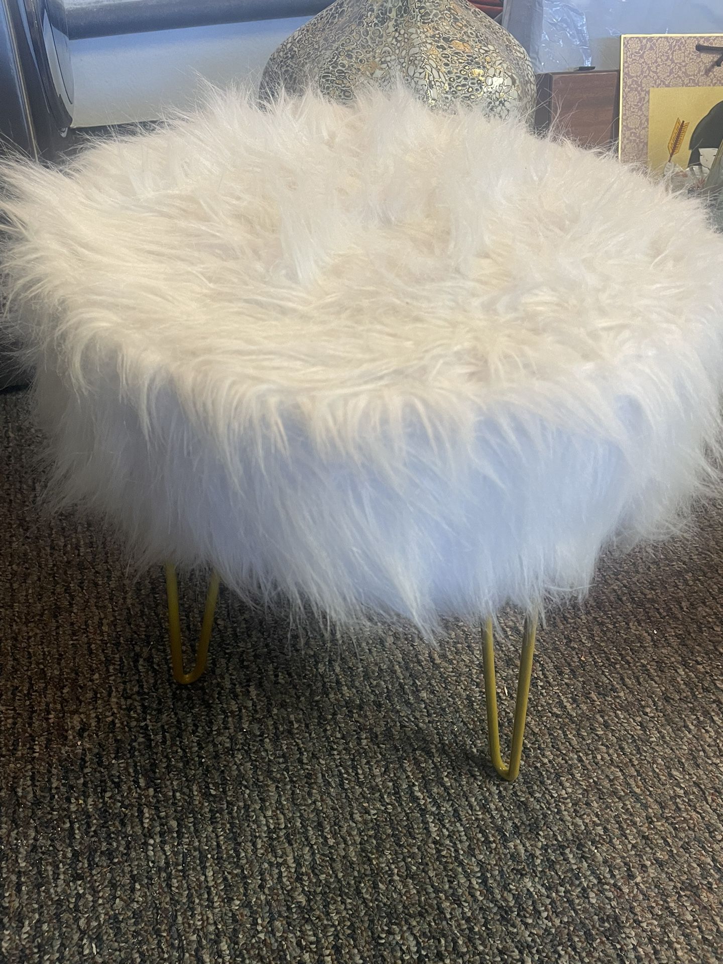 White Vanity Stool