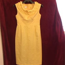 Yellow Textured London Times Dress Size 6