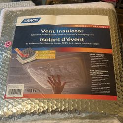 Camco RV Vent Insulator - Reflective Surface - 2.75-Inches of Foam, Silver, White (45192)