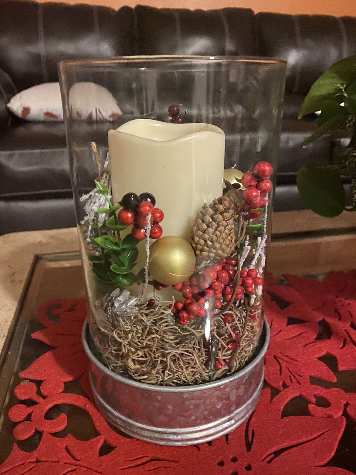 Christmas Candle and Vase