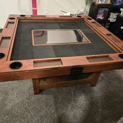 Custom 8-Player Gaming Table w/ TV Vault & Storage