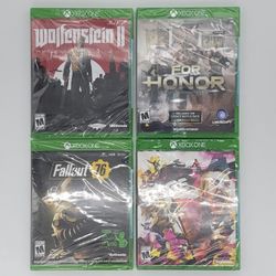 4-Pack Xbox One Video Game, Rage 2, Fallout 76, For Honor & Wolfenstein II