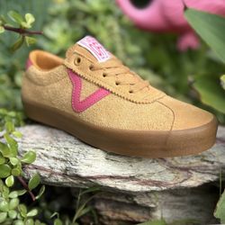 Vans Mustard Yellow Pink Retro Suede Sneakers