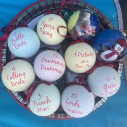 Vintage 10 Christmas Ornaments