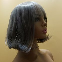 Short Silve rStraight Wig