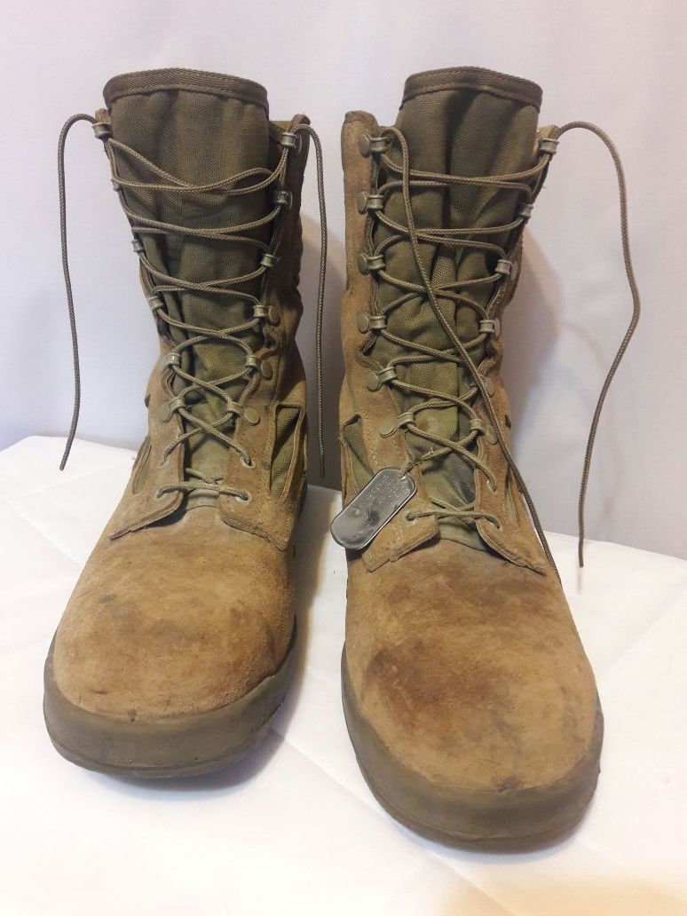 Combat Boots Sz 13 Steel toe leather canvas