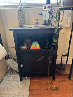 black wood nightstand