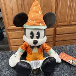 Disney Parks Exclusive Halloween Mickey Mouse Wizard Plush.  Brand new with tags.
