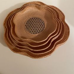 Import Wicker Flat Basket(Set of 5for$35)