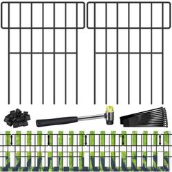 10 Pack Upgrade Animal Barrier Fence, 10.8ft (L) x 17in (H) Rustproof Metal Garden Fences Edging, Rabbit and Dog Ground Defense No-Dig Fence