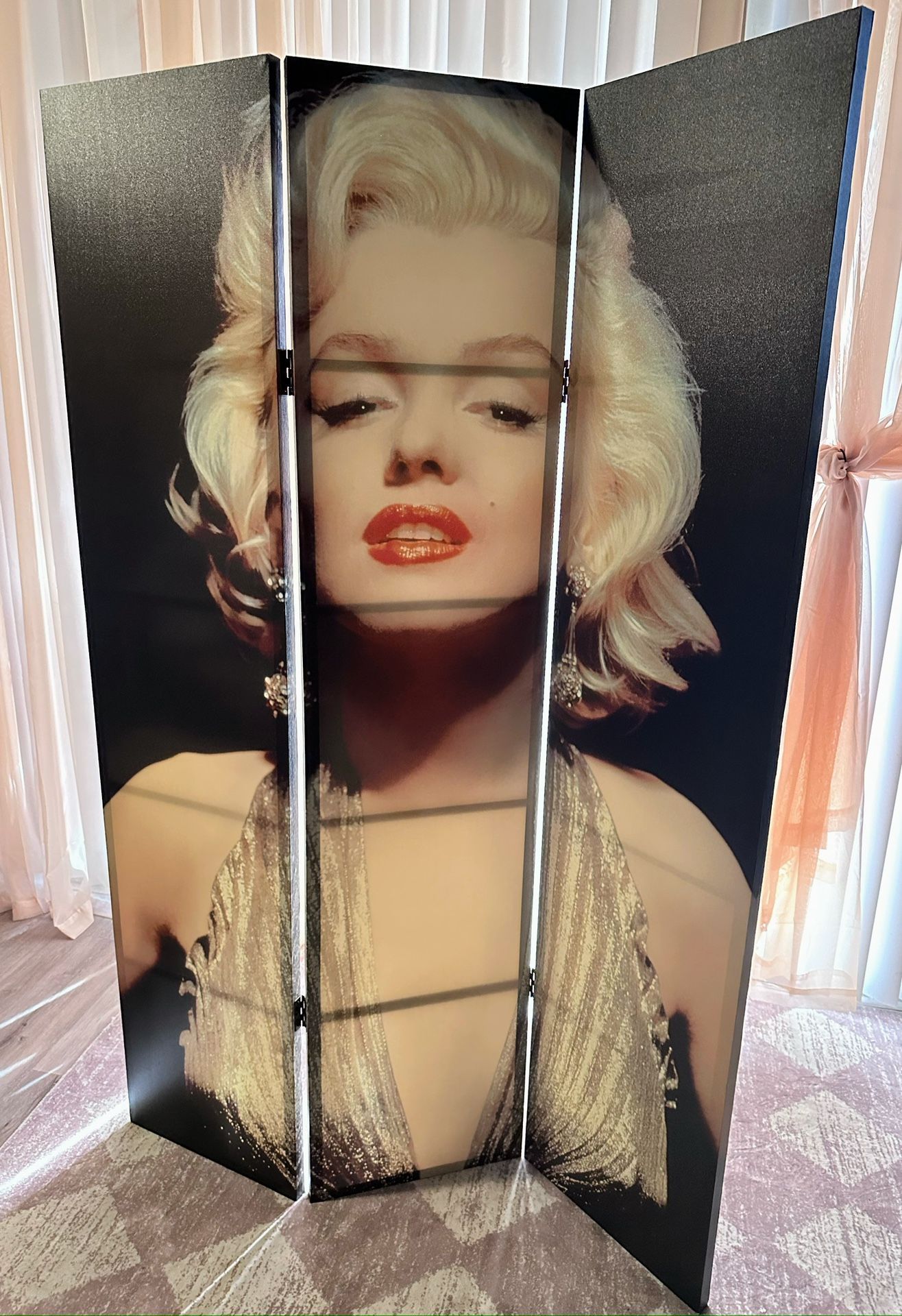 MARILYN MONROE Gold Dress Folding Screen Room Divider