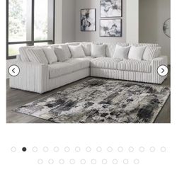 Ashley 3-Piece Sectional in Alloy W/ Ottoman