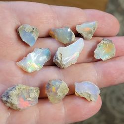3pcs. Natural Large Ethiopian Fire Opal Rough Untreated Gemstone Lot