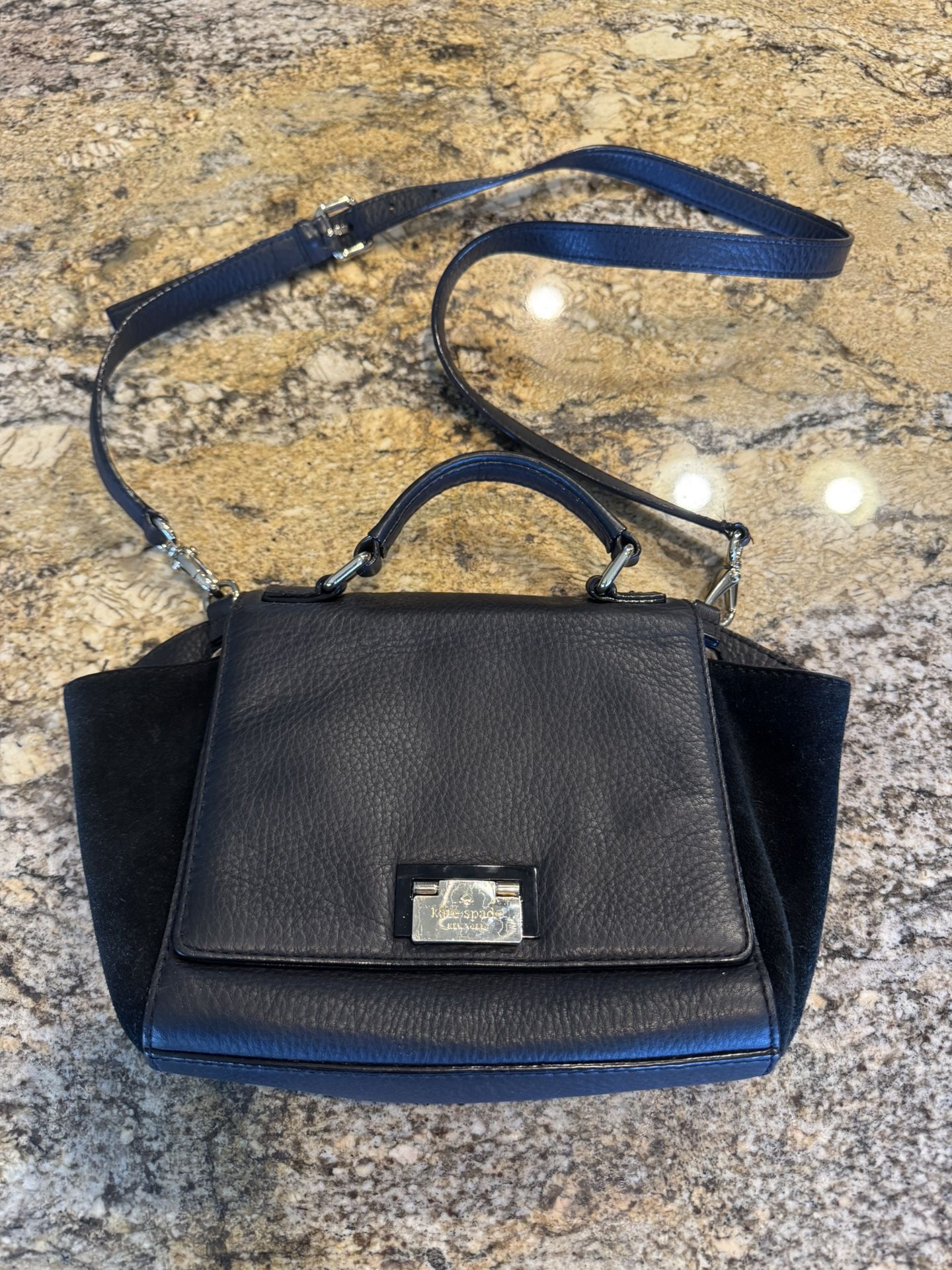 Kate Spade Magnolia Park Suede And Leather Laurel Crossbody Bag