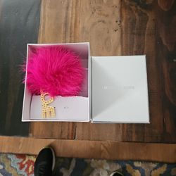 Brand New With Box! Michael Kors Ultra Pink Large Pom Pom W/ Goldtone Hardware. 