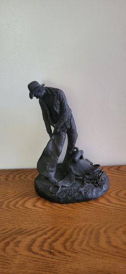 Vtge 1972 Rare Signed Michael Garman Taking The Rough Off Sculpture