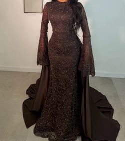 Brown long sleeve Turkish dress