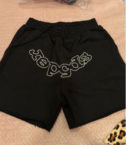 Black Graphic Embroidered Sweat Shorts