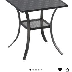 NEW Patio Dining Table for 4 – 35.6” Square – Outdoor Metal Table BLACK