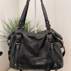 COACH Embossed Croc Alexandra Bag
