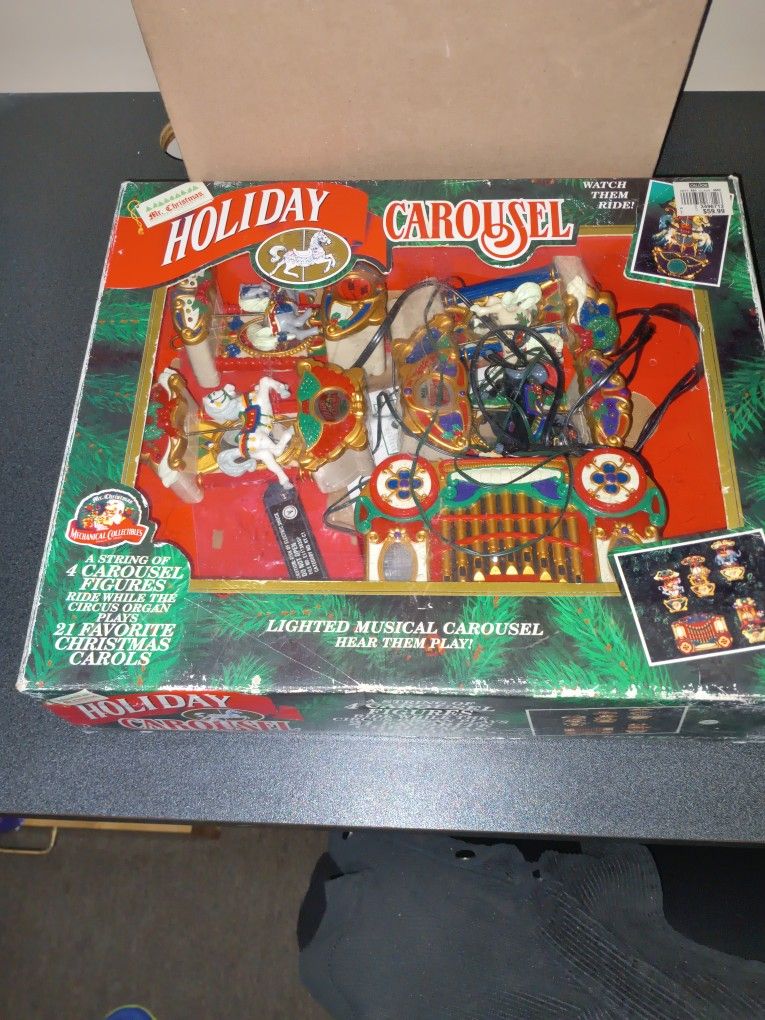Vintage Holiday Carousel Tested Work's Great 