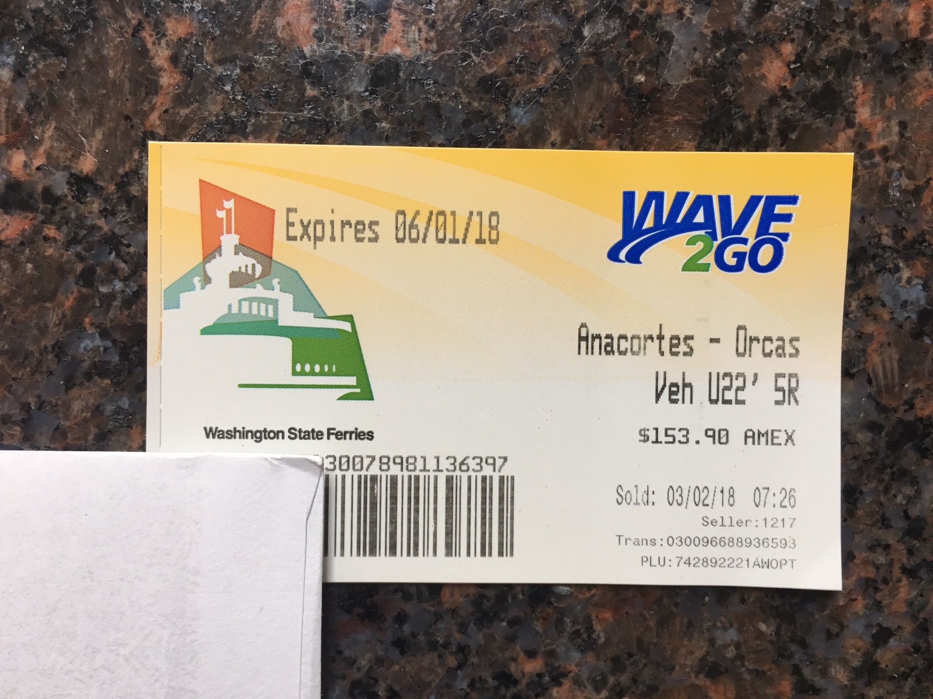 Washington State Ferry Wave 2 Go Pass Anacortes to Orcas 3 Rides Remaining ($165 Value)