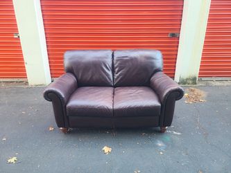 Brown Leather Loveseat Couch - Free Delivery