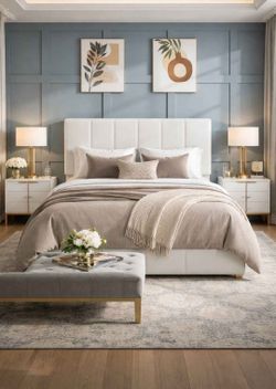 Queen Bed Frame, Velvet Upholstered Platform Bed Frame, Vertical Channel Tufted Adjustable Headboard, Low Profile Bed Frame, No Box Spring Needed, Eas