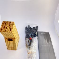 BRAND NEW Sunbeam 13-Piece Knife Set with Pinewood Block – $25